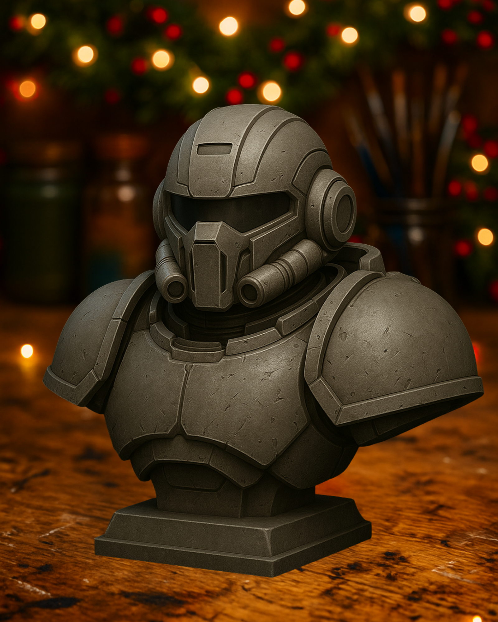 Sci-Fi Armored Soldier Bust
