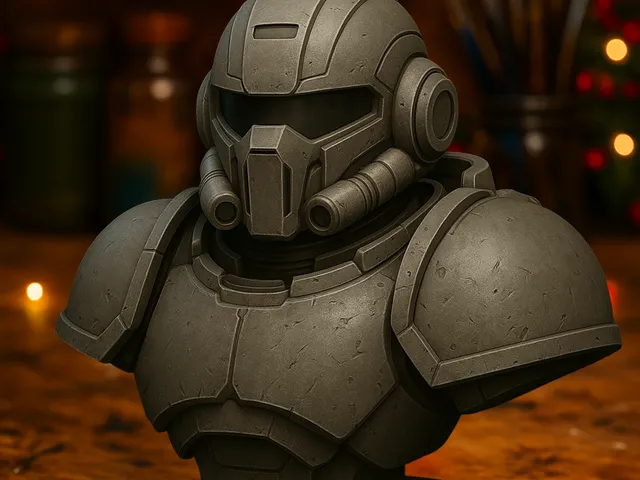 Sci-Fi Armored Soldier Bust
