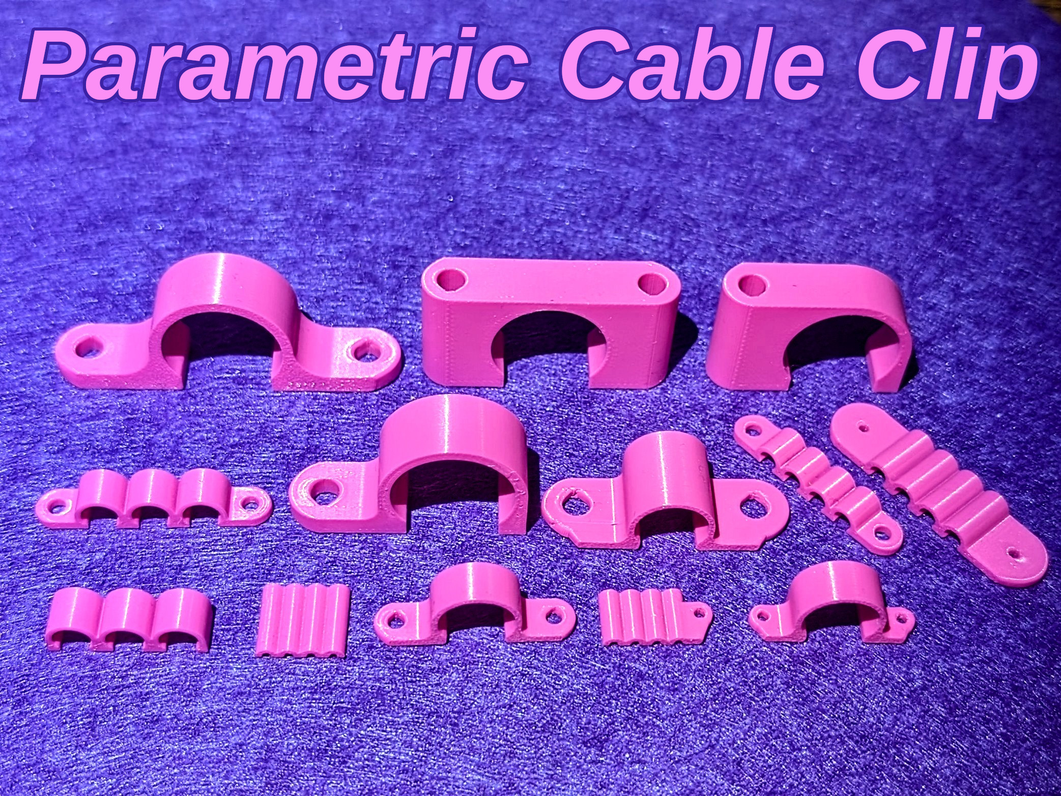 Parametric Cable Clip [OpenSCAD]
