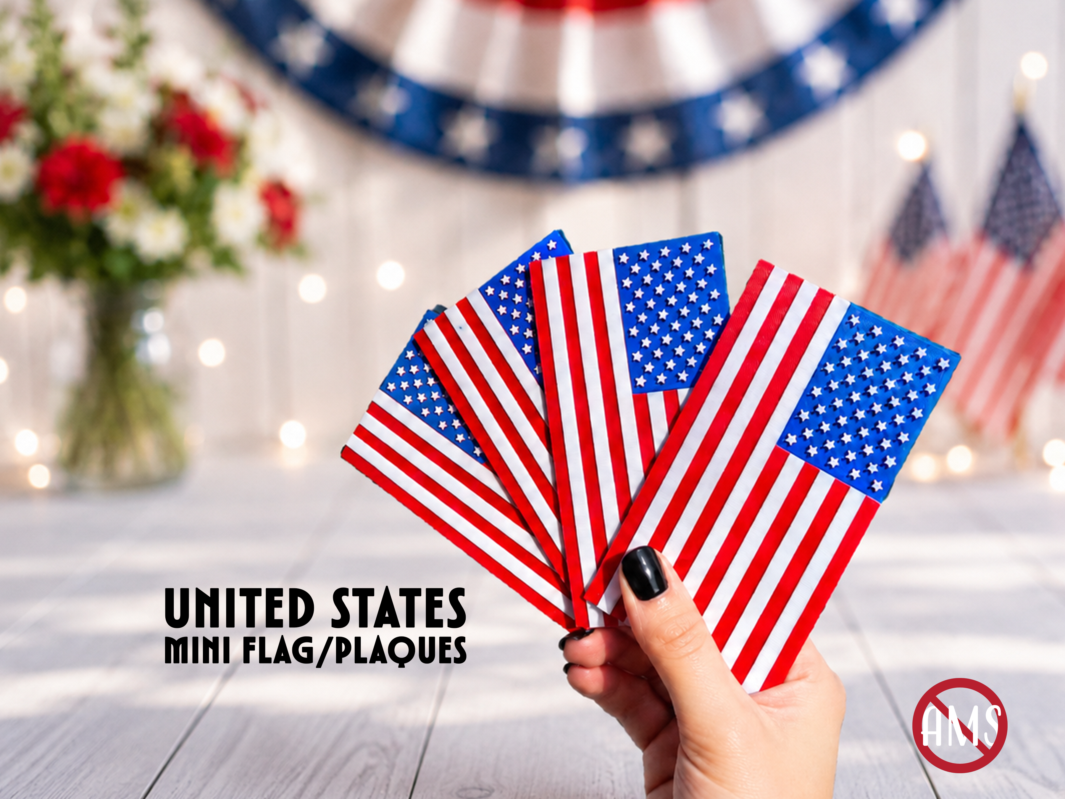 United States Mini Flag/ Plaque/ Decor/ Keepsake