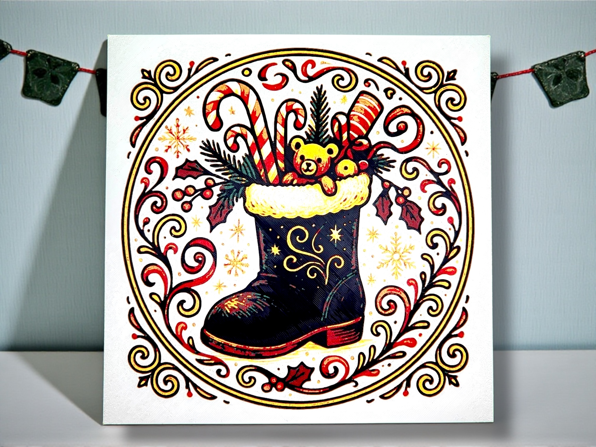 Vintage Christmas Santa's Boot Hueforge