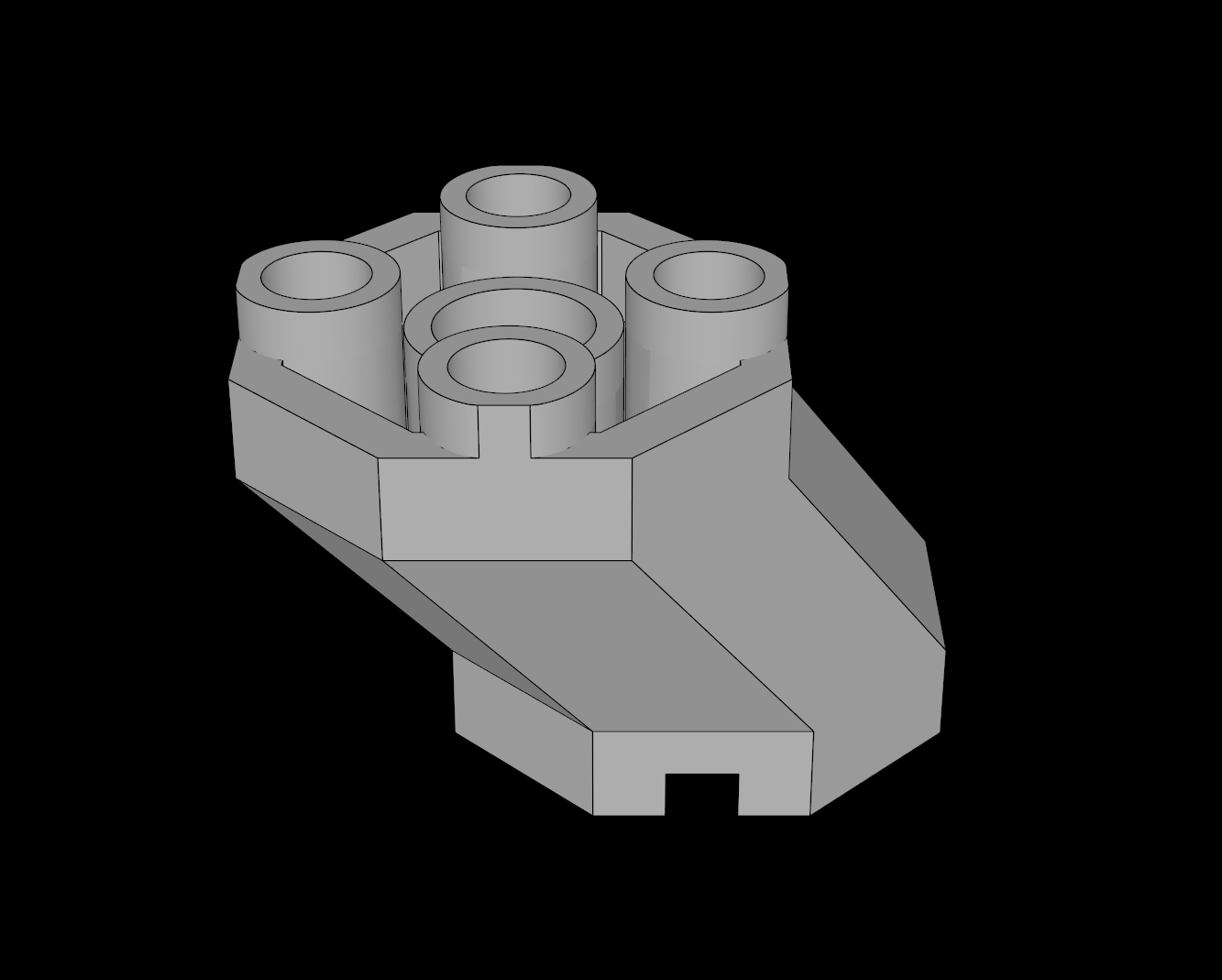 Lego Compatible (6032.dat) Brick  2 x  3 x  1.667 Octagonal Offset