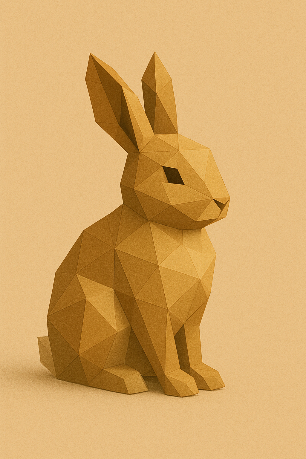 Low poly rabbit sitting