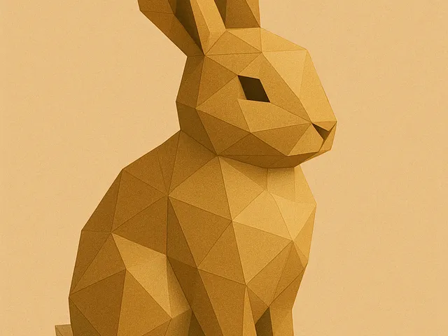 Low poly rabbit sitting