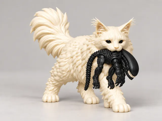 Cat Carrying an Alien – Sci-Fi Hunter Figurine