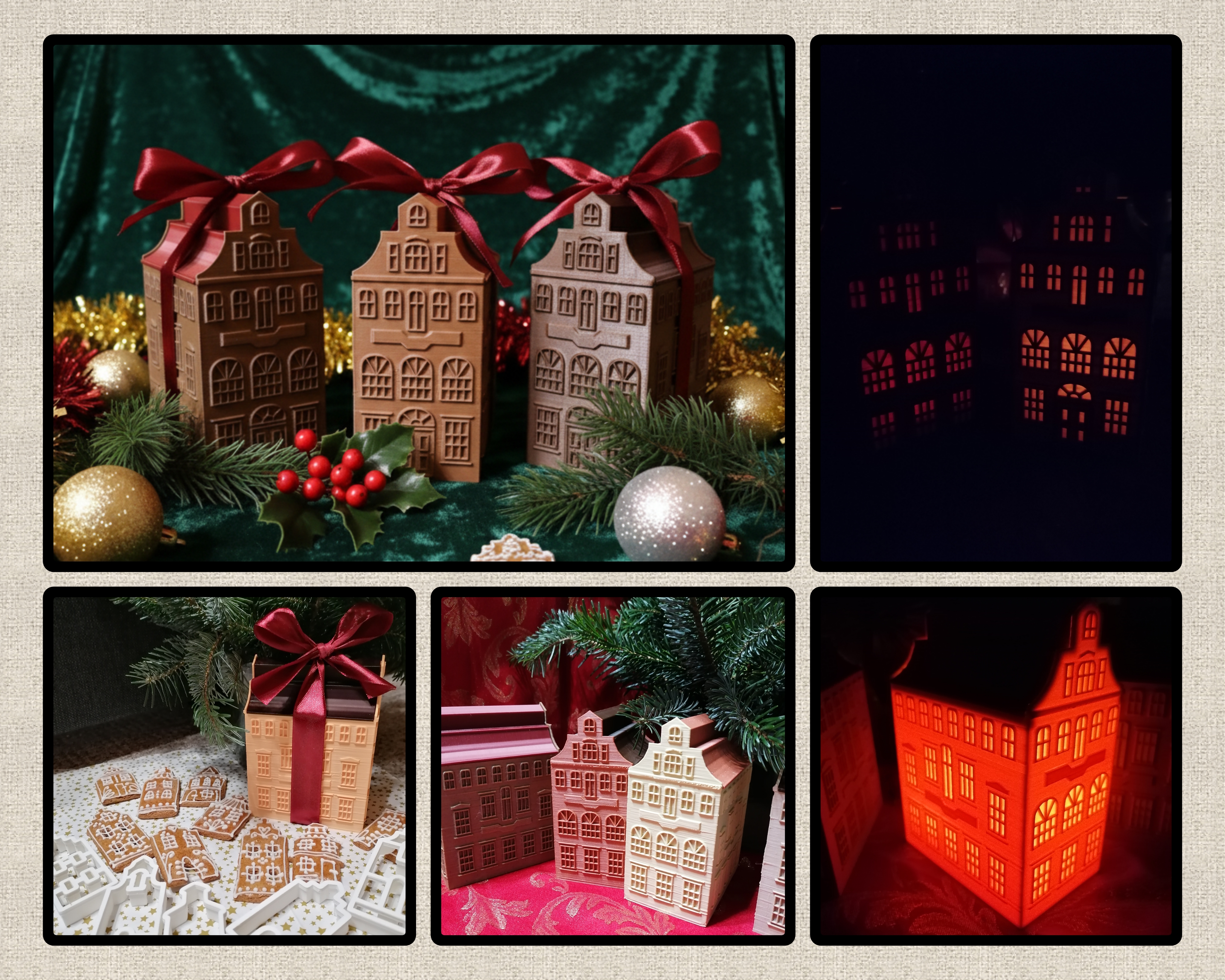 Light-Up House – Decoration or Gift Box + 27 Cookie Cutters in the shape of little houses
