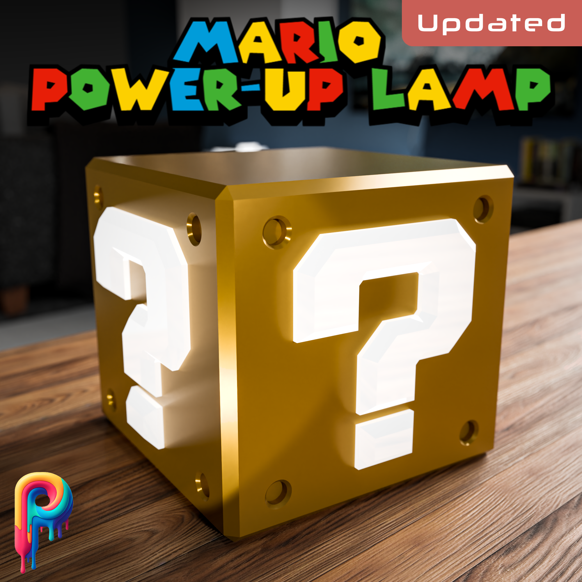 Mario Power Up Lamp with Versatile Bulb Fixture by Polymeria
