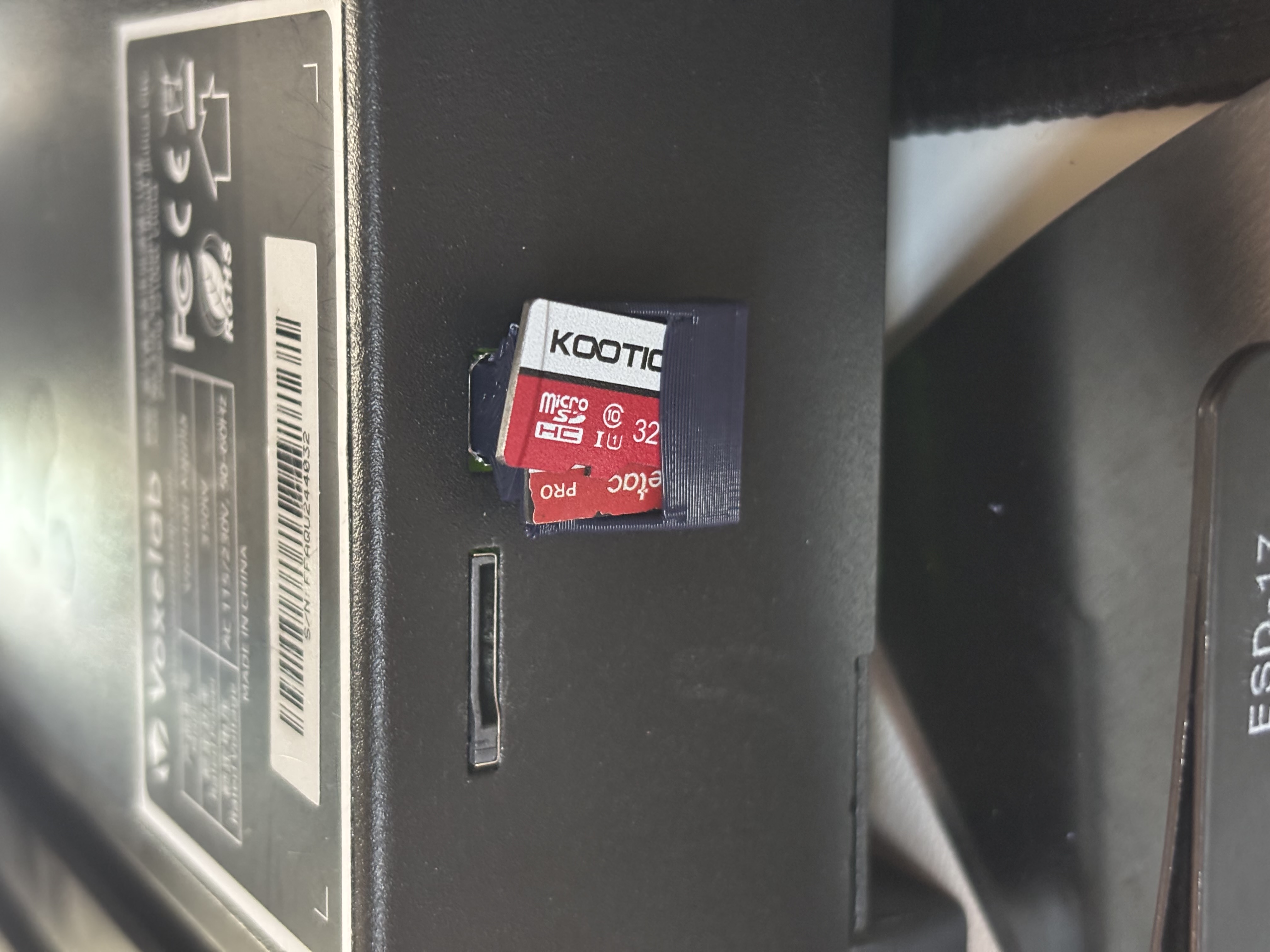 Micro SD Card Holder for Micro USB Port, works with Voxelab Aquila and more