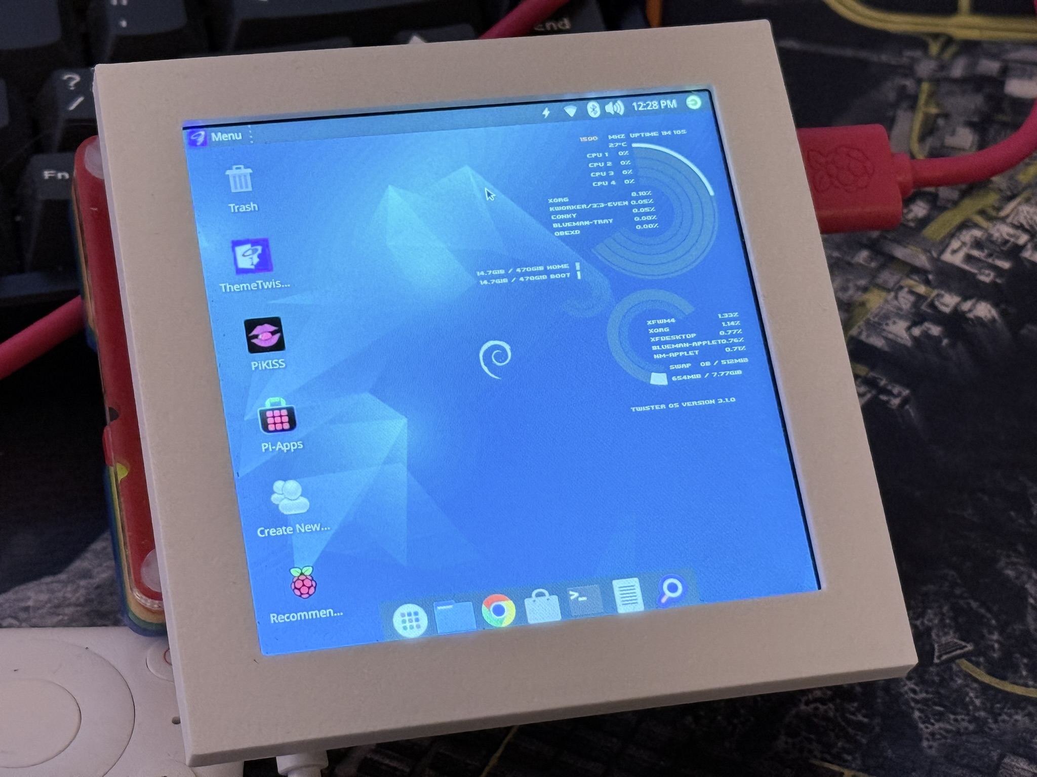 Pimoroni Hyperpixel XP Square Touchscreen Frame
