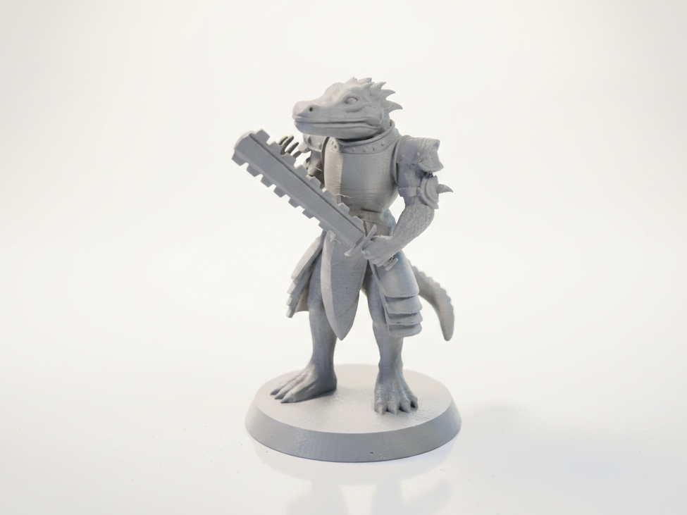 Lizard Warrior Figurine Fantasy Miniature 3D Printable
