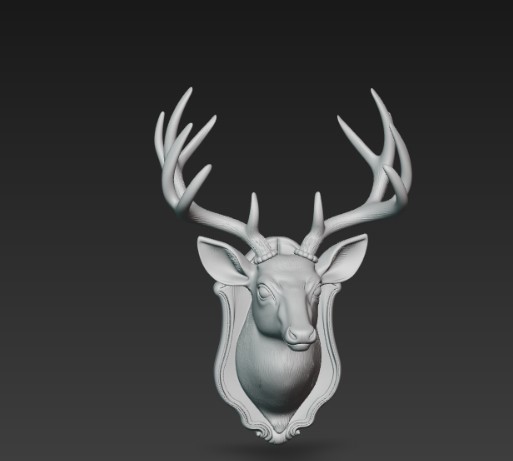 Miniatura 5 do modelo 3D deer head wall trophy
