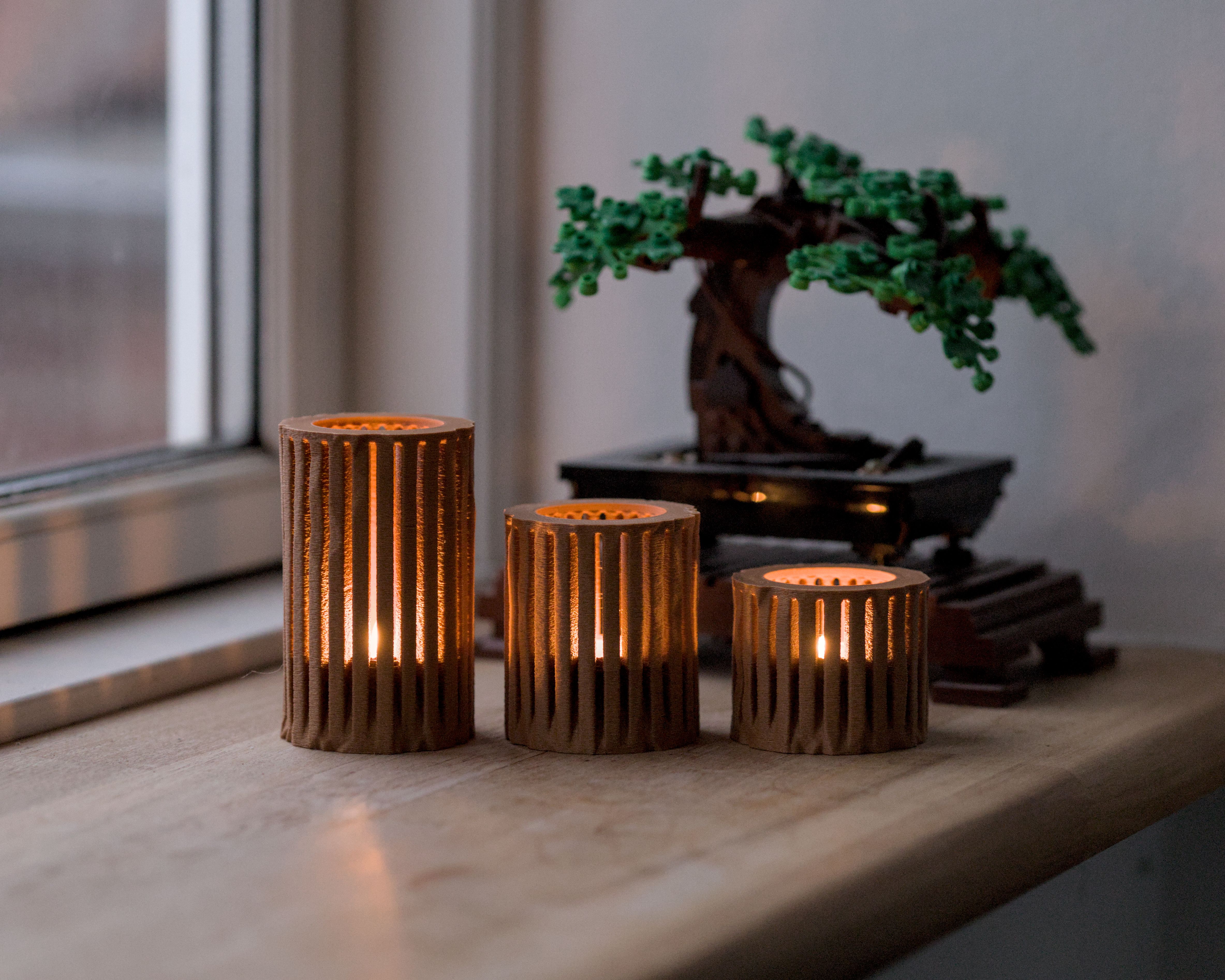 Ruined roman tealight candle holders
