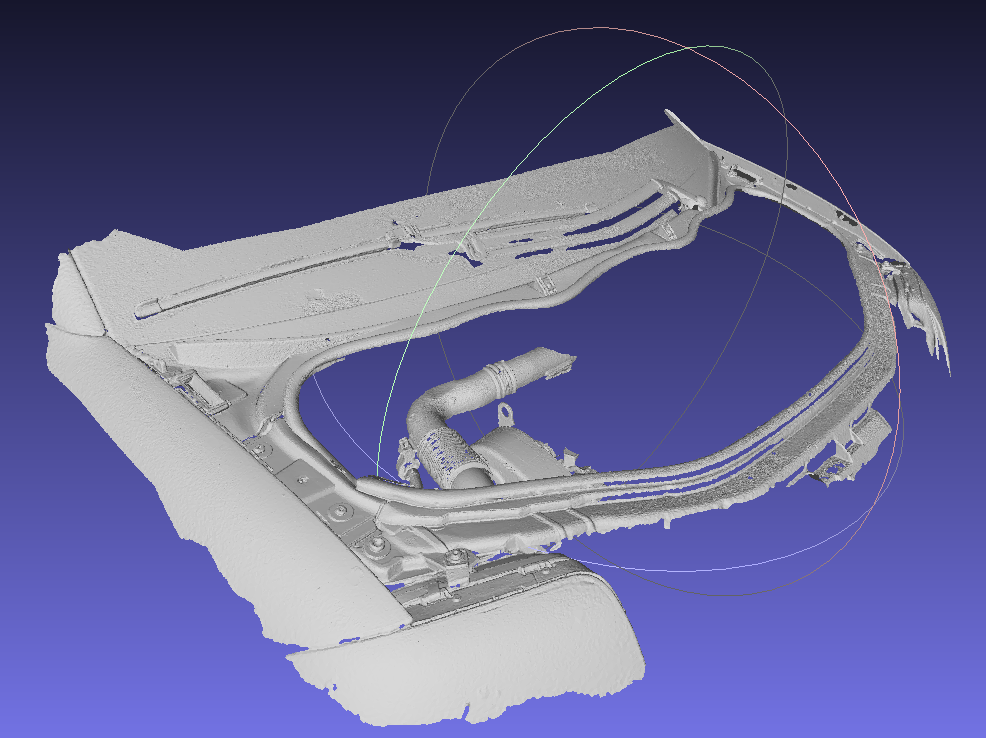 scan of Audi A2 with AUA/BBY, engine bay outer frame, engine block hook