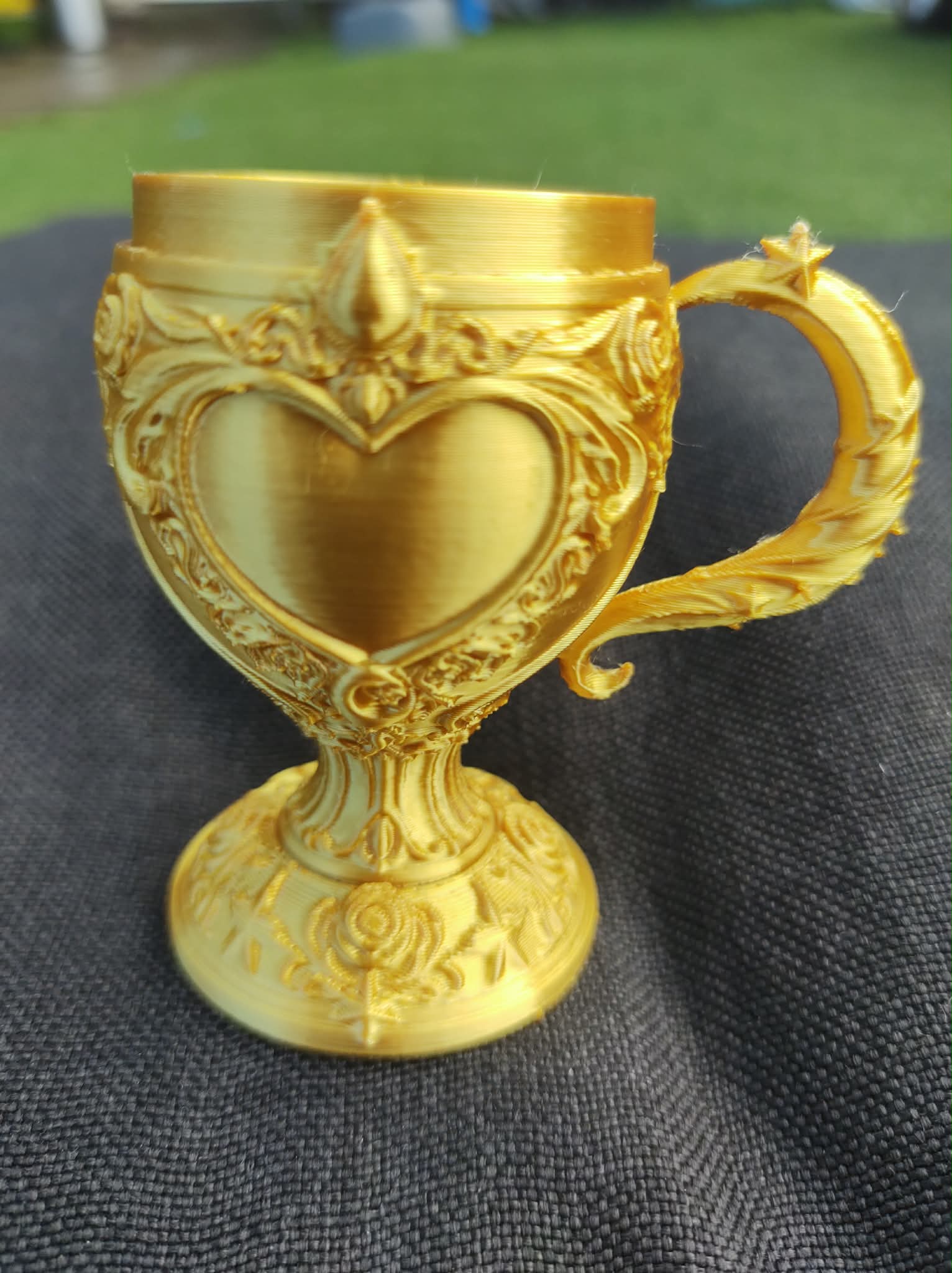 Sacred Valentine Heart Grail Cup with Ornate Handle