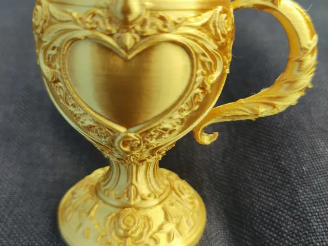 Sacred Valentine Heart Grail Cup with Ornate Handle