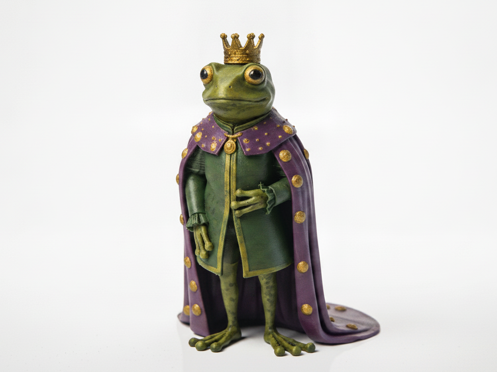 Frog King Royal Figurine Animals 3D Printable
