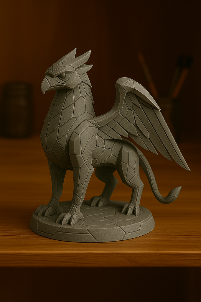 Geometric Hippogriff Statue
