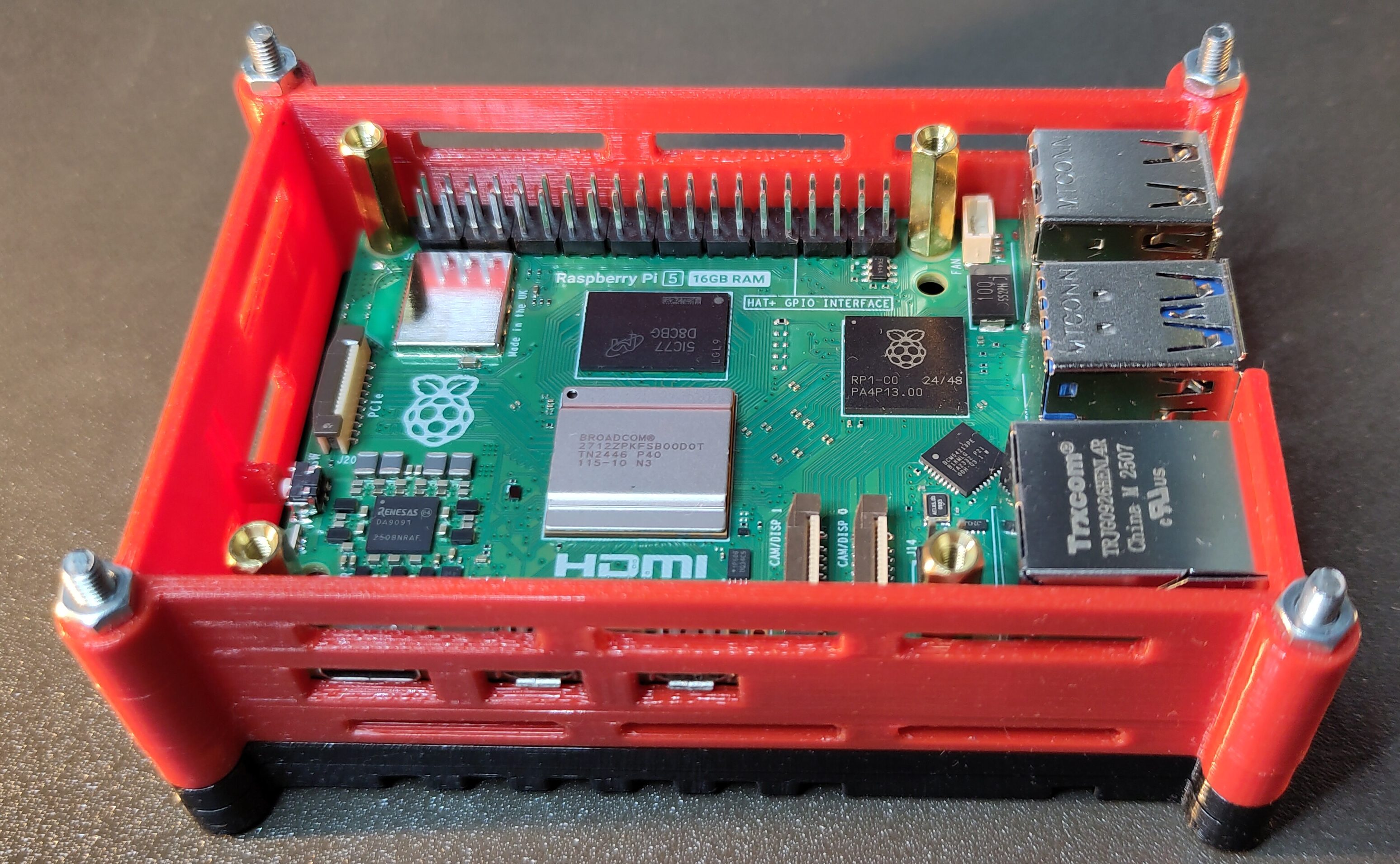 Modular case for Raspberry Pi 5 + miscellaneous HATs Addon 3D model