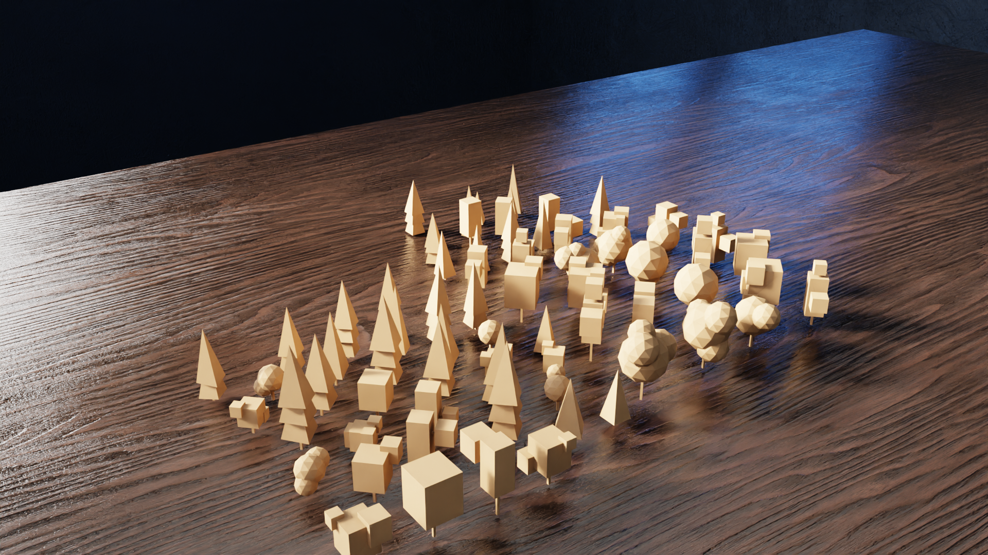 Miniatura 10 do modelo 3D Low Poly Tree Bundle V1