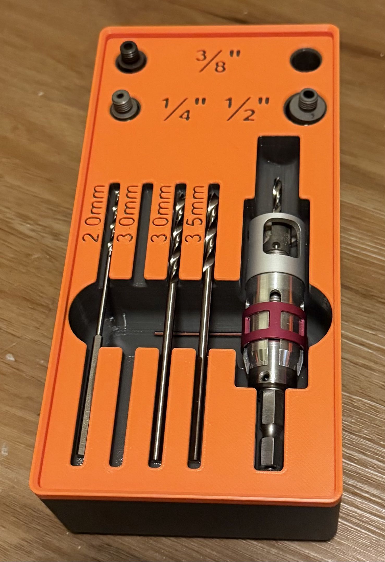 Gridfinity KM Tools Tool-less Countersink & Replacement Bits Holder