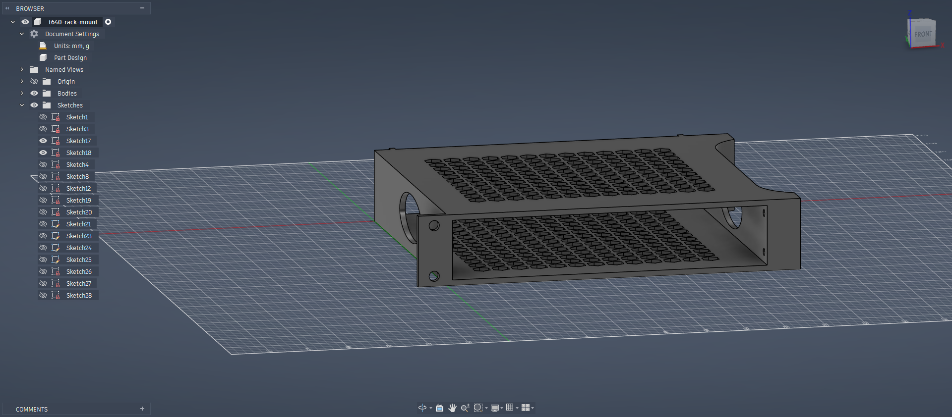 HP T640 thin client 19" rack mount shelf