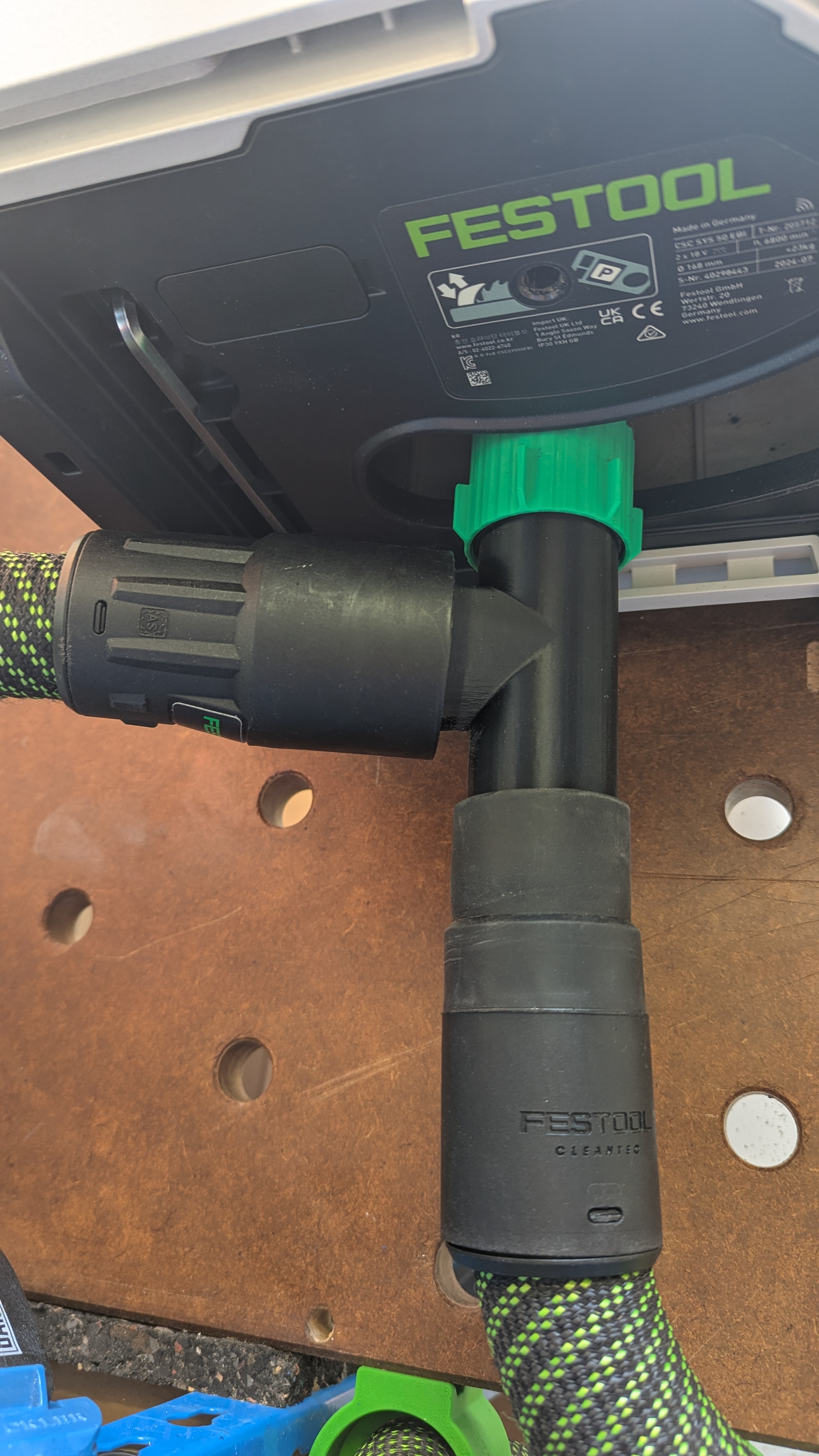 Festool dual dust port with bayonet lock for CSC SYS 50