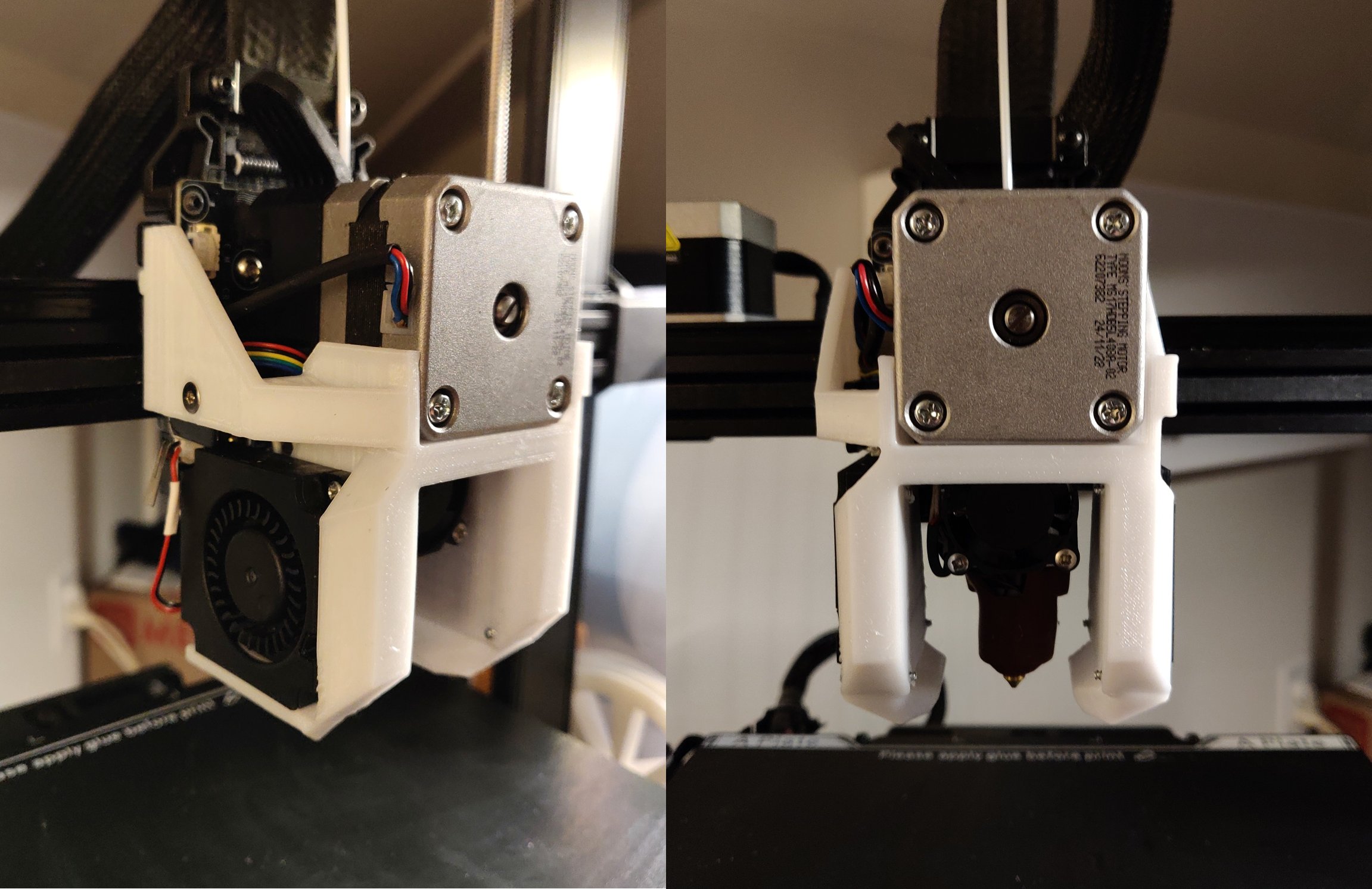 Ender 3 V3 KE Hotend Fan Duct (do no require side screw holes on the motor)