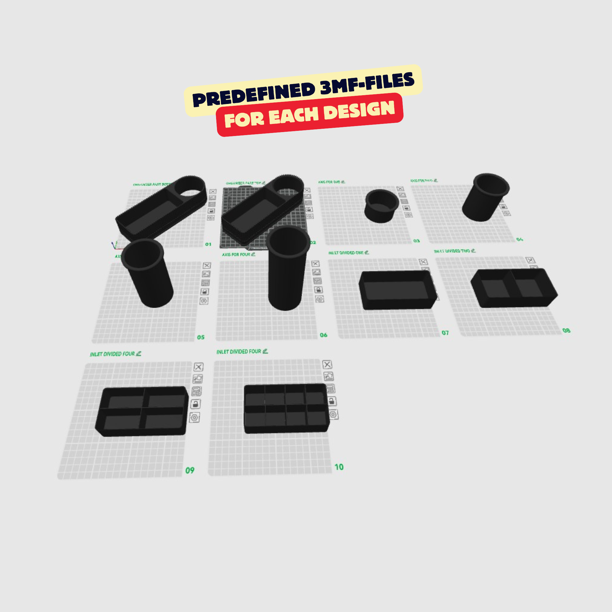MODULAR MULTIPURPOSE ORGANIZER - ROTATING / MODERN ORGANIZER / DESKORGANIZER / TOOLBOX / CUSTOMIZE — miniatura 15