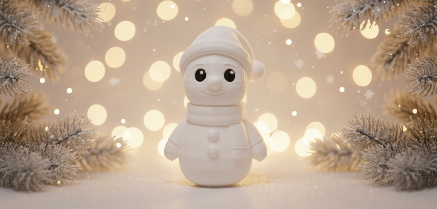 Simple Chubby Snowman Holiday Figurine