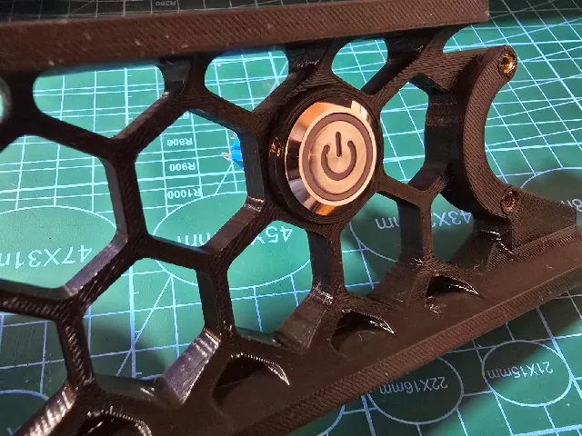 Voron Skirt Adapter for 19mm Power Button (Hex Mod)