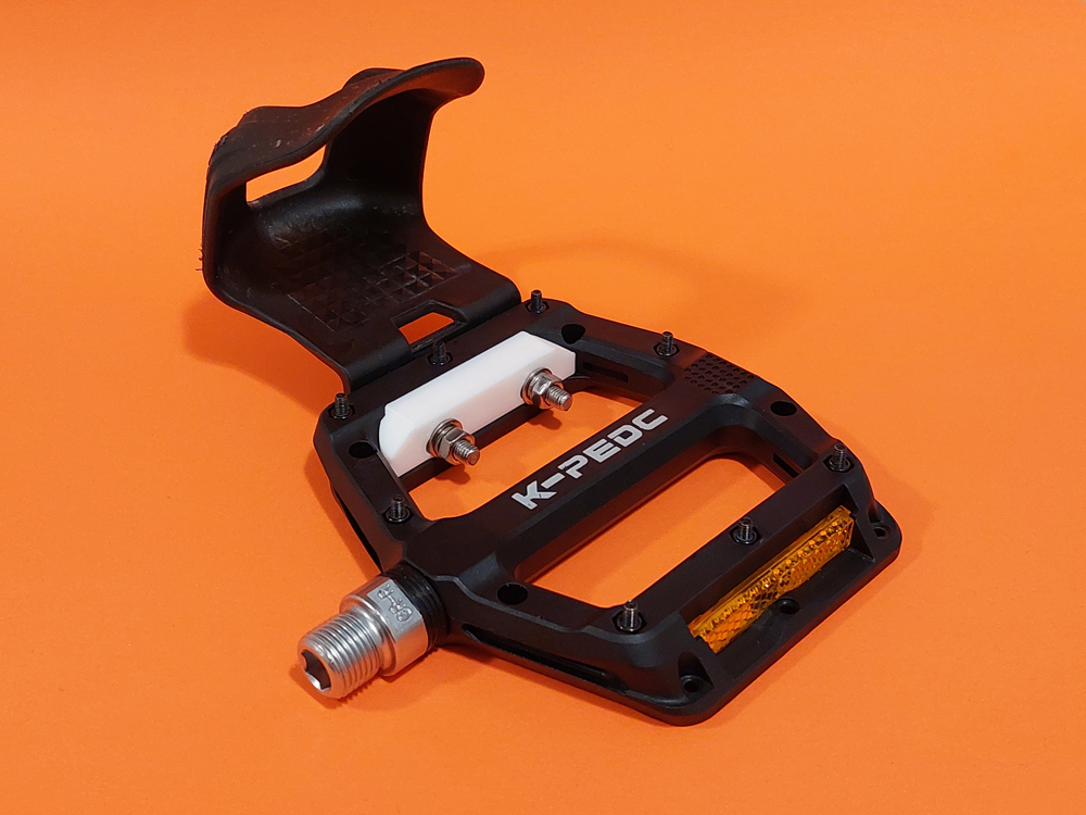K-PEDC Mtn. Bike Pedals - Toe Clip Adapters for 1/2 or Full Toe Clips