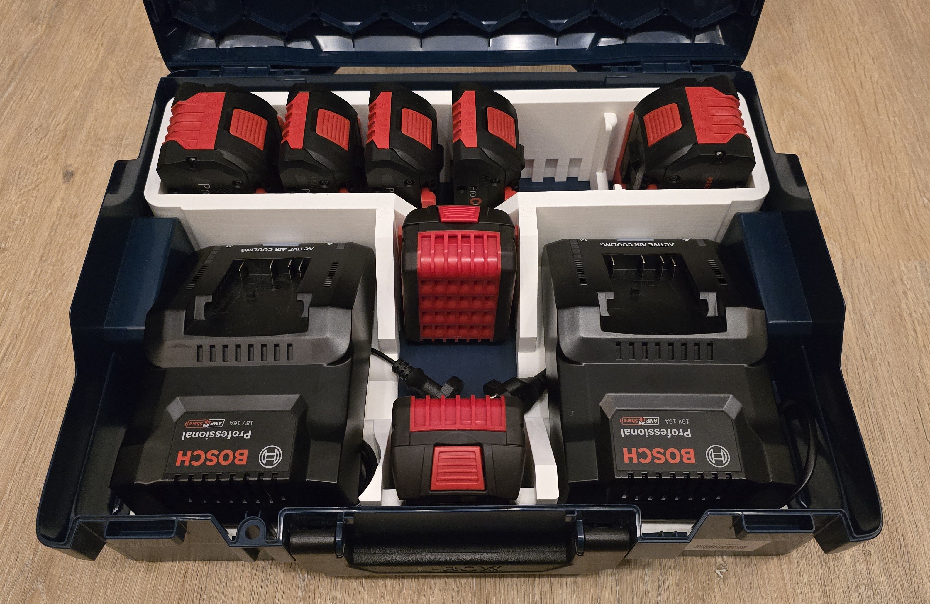 Bosch L-Boxx 136 inlay for batteries + 2x GAL 18V-160 charger