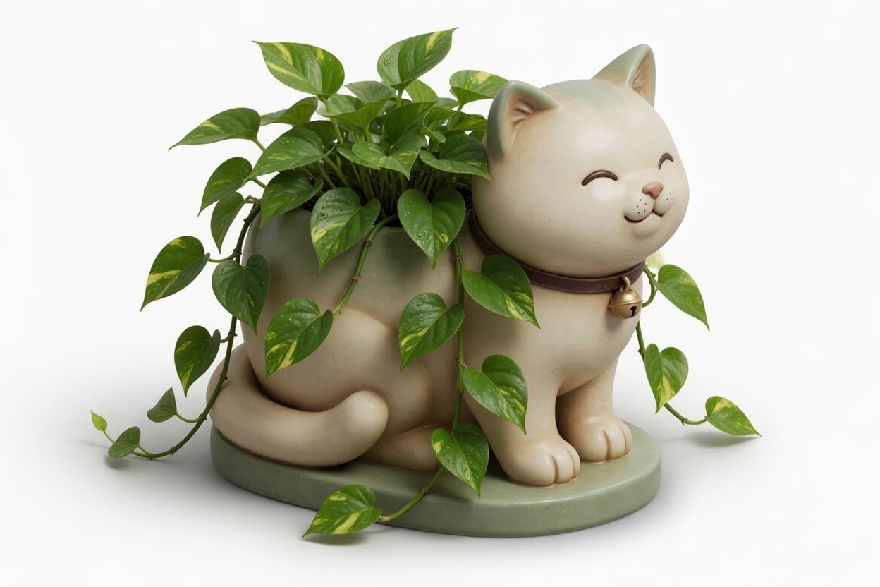 Miniatura 4 do modelo 3D Cute Cat Planter
