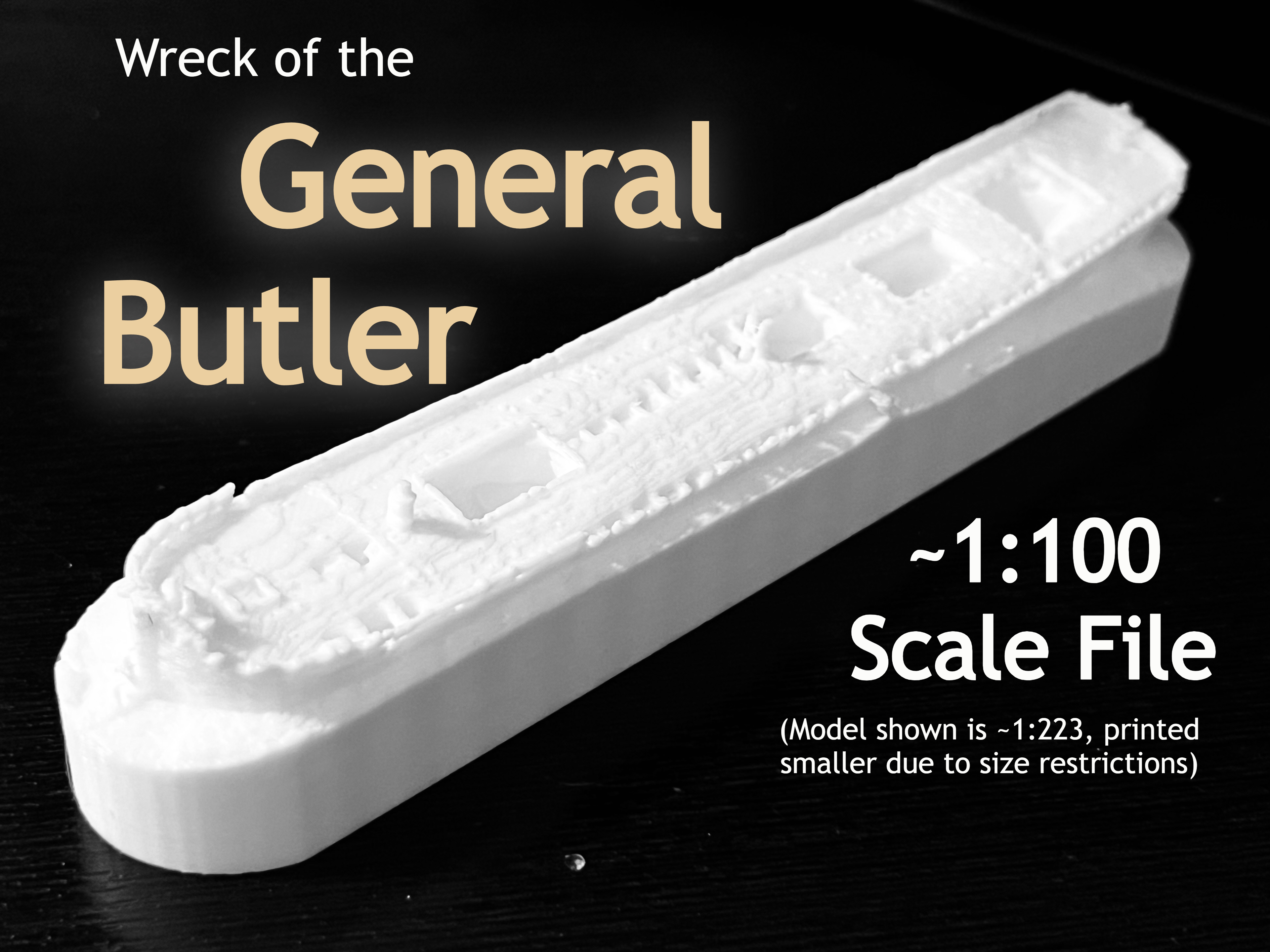 1:100 Scale Wreck of the General Butler | Lake Champlain Shipwreck