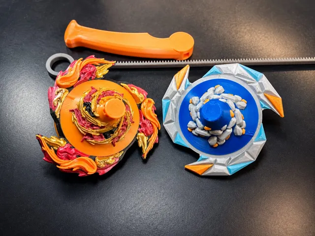 Spinning battle top  diamond and fire model