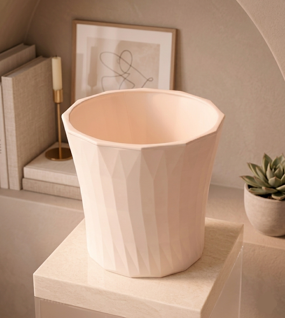 Faceted Modern Trash Can