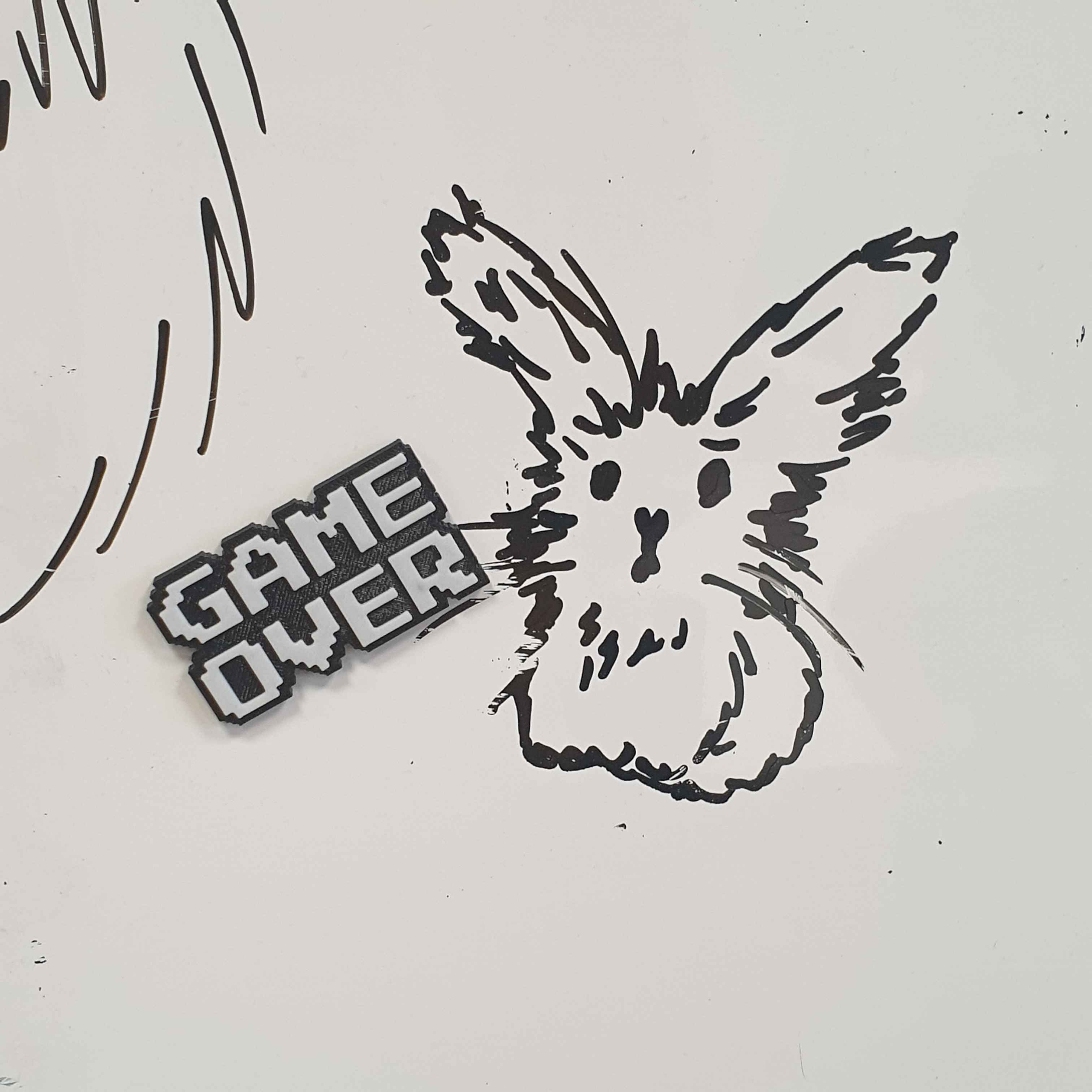 8-Bit Game Over Fridge Magnet (2x 6x2mm Magnets - Remix)