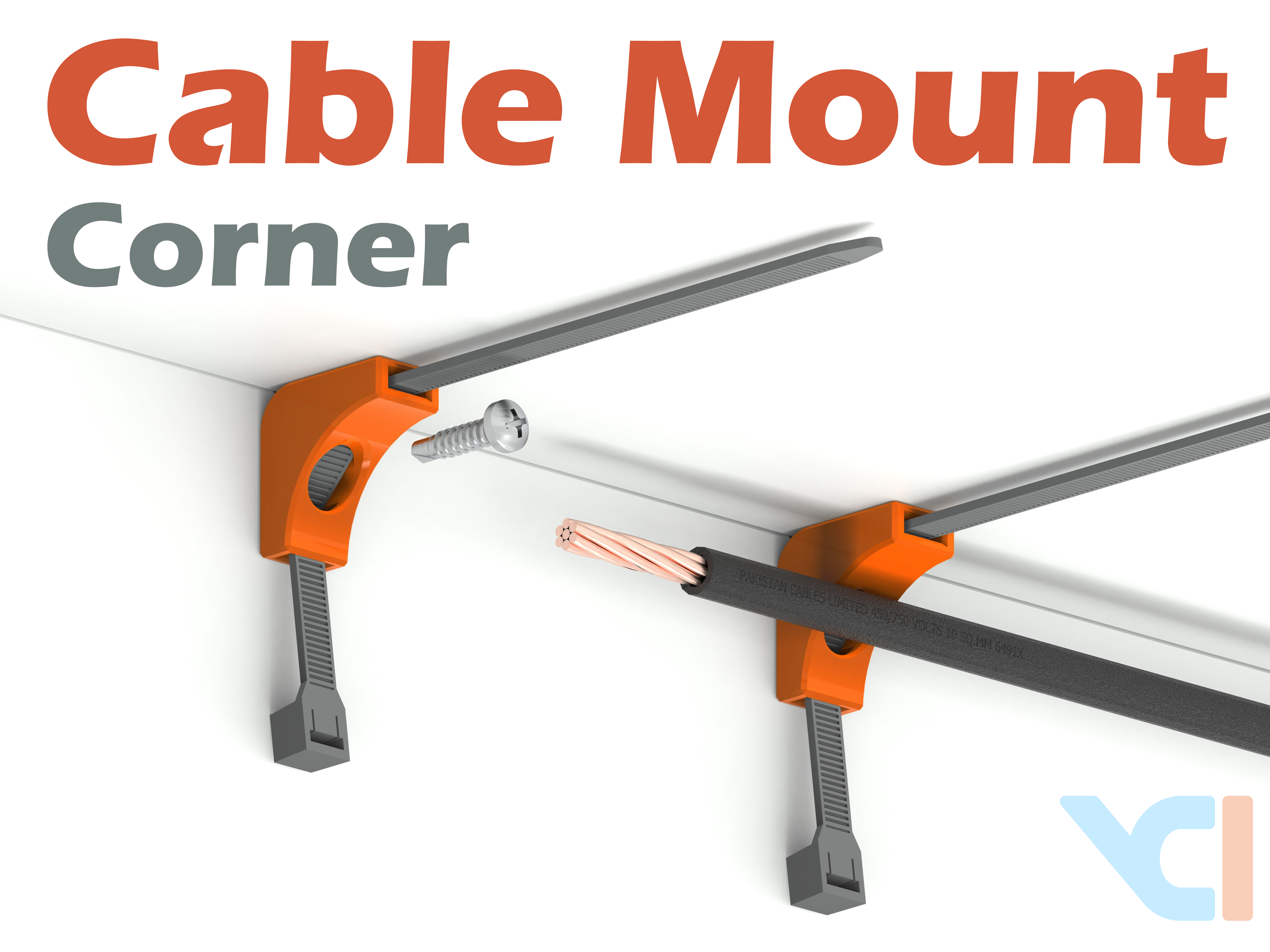 Cable Zip Tie Mount - Corner