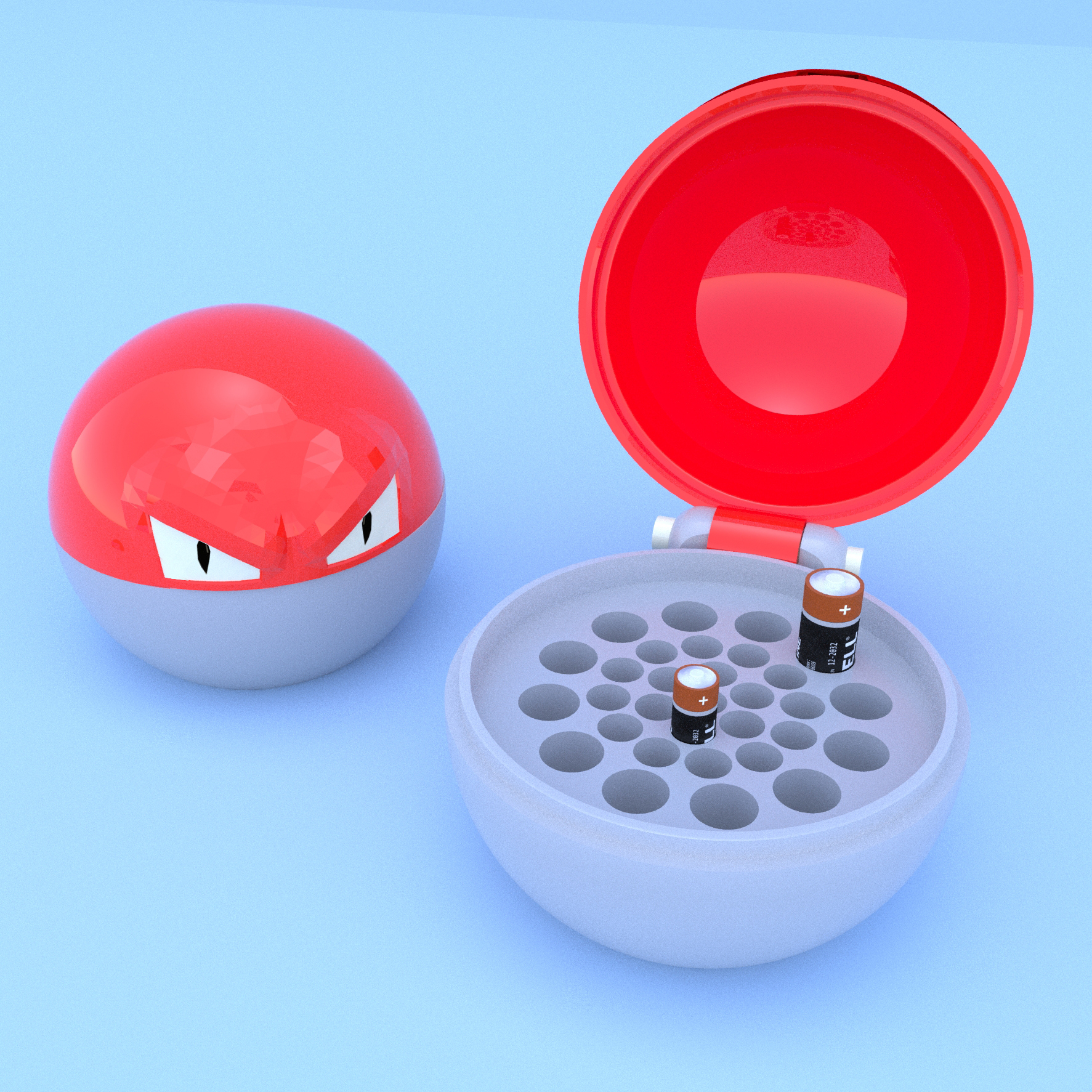 ℗100 Voltorb Battery case AA - AAA 3D print