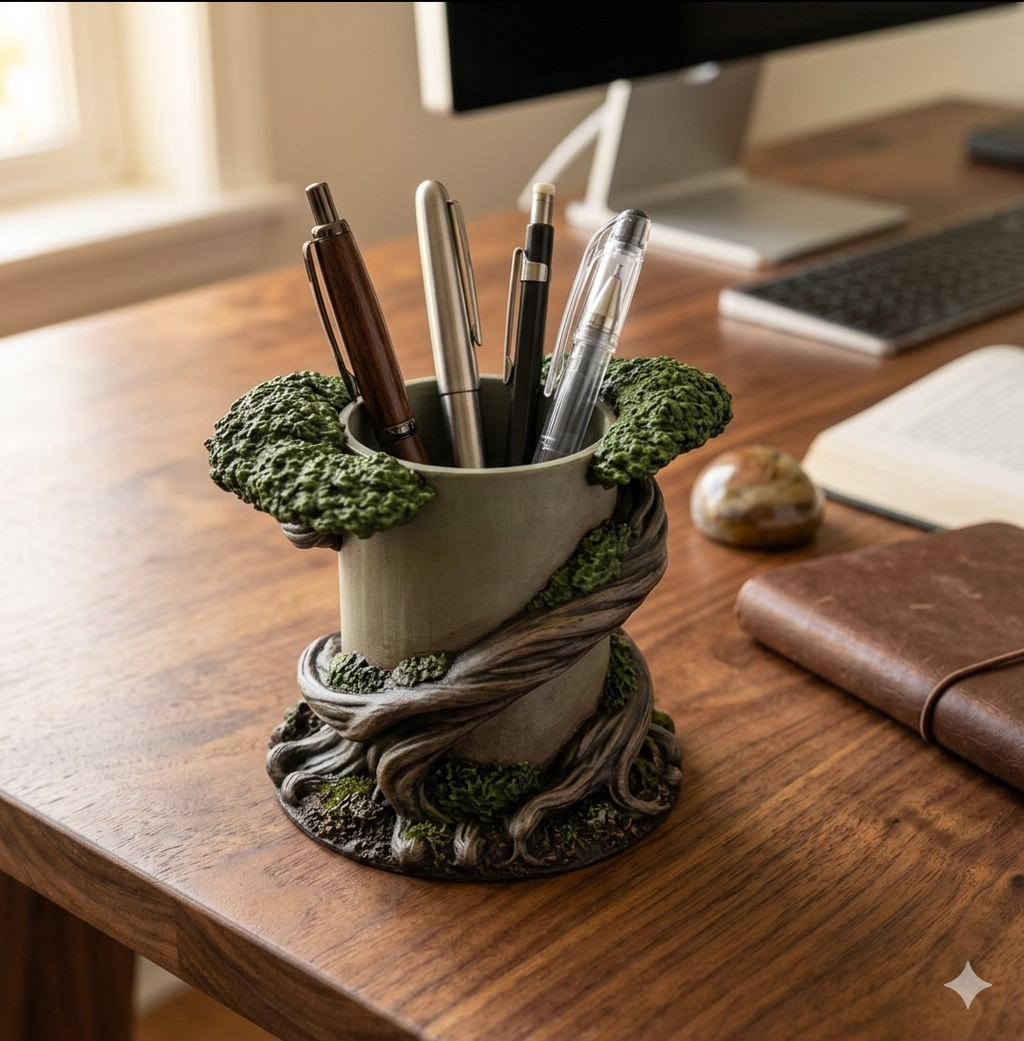 Bonsai style pen holder