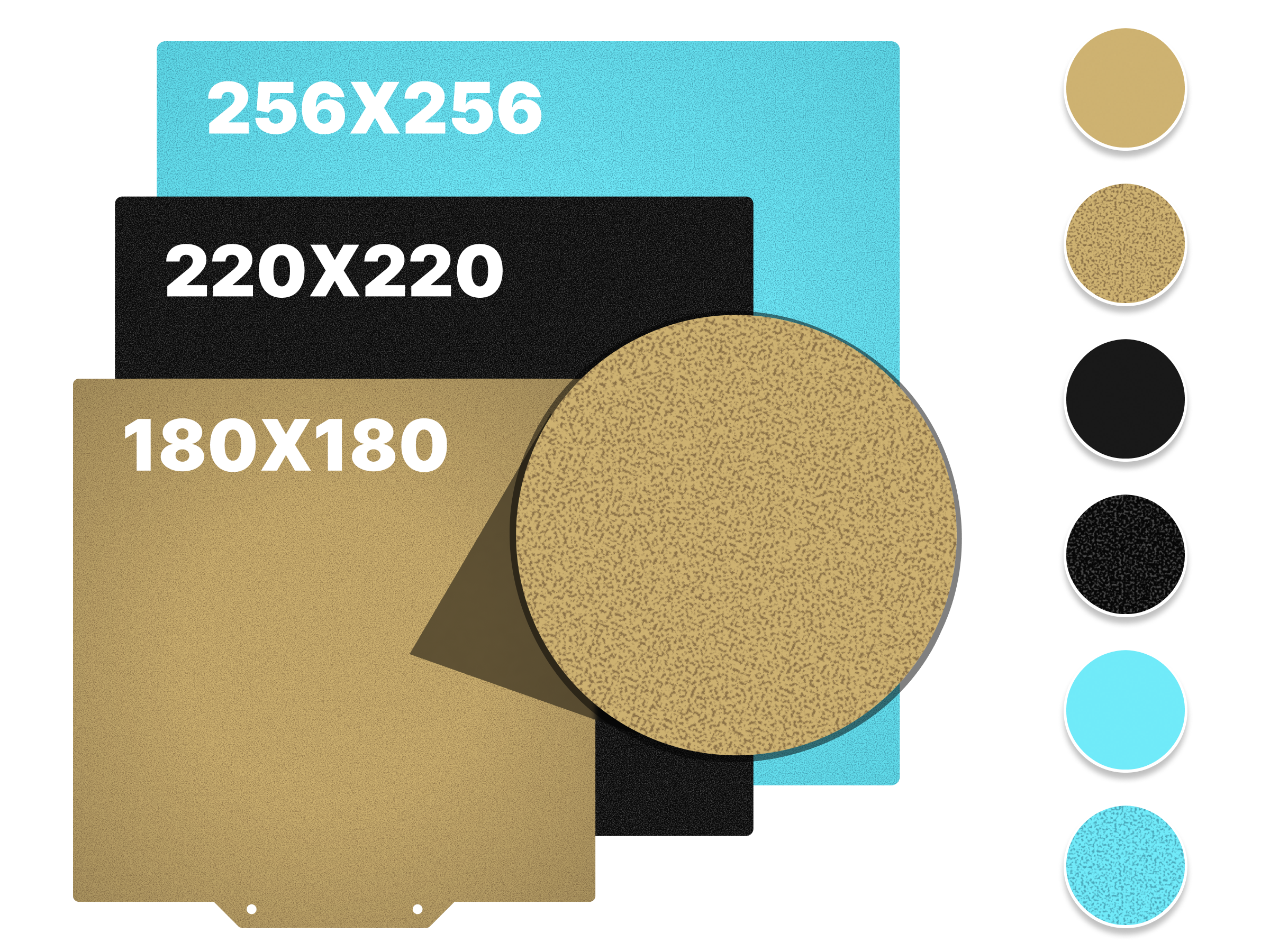 (UPDATED) Build Plate Texture Pack – 8 STL Models + 6 High Res PNGs (180/220/256mm)