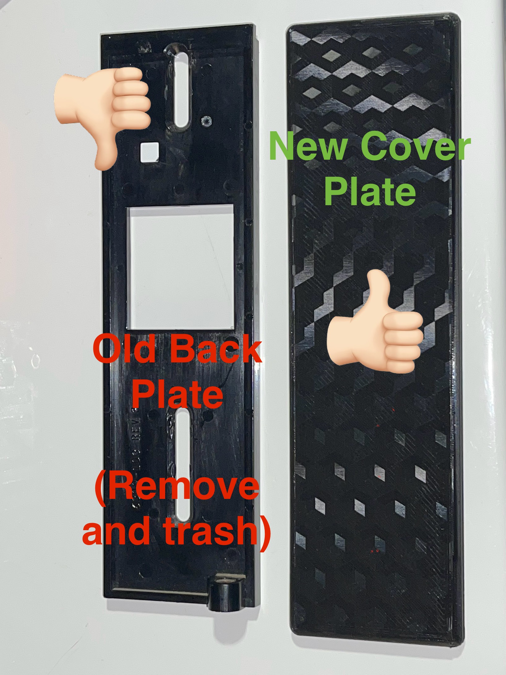 HID Card Reader (Mullion mount) blank plate.