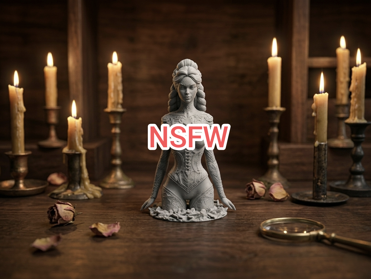 Gothic Female Bust – Artistic Nude Figurine for 3D Printing