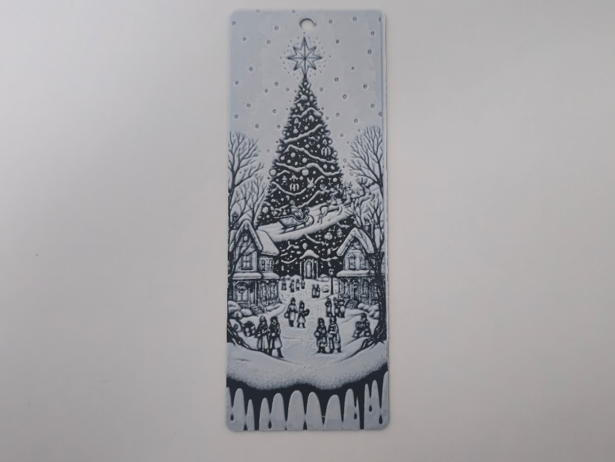 Santa Sleigh Christmas Tree Village Bookmark