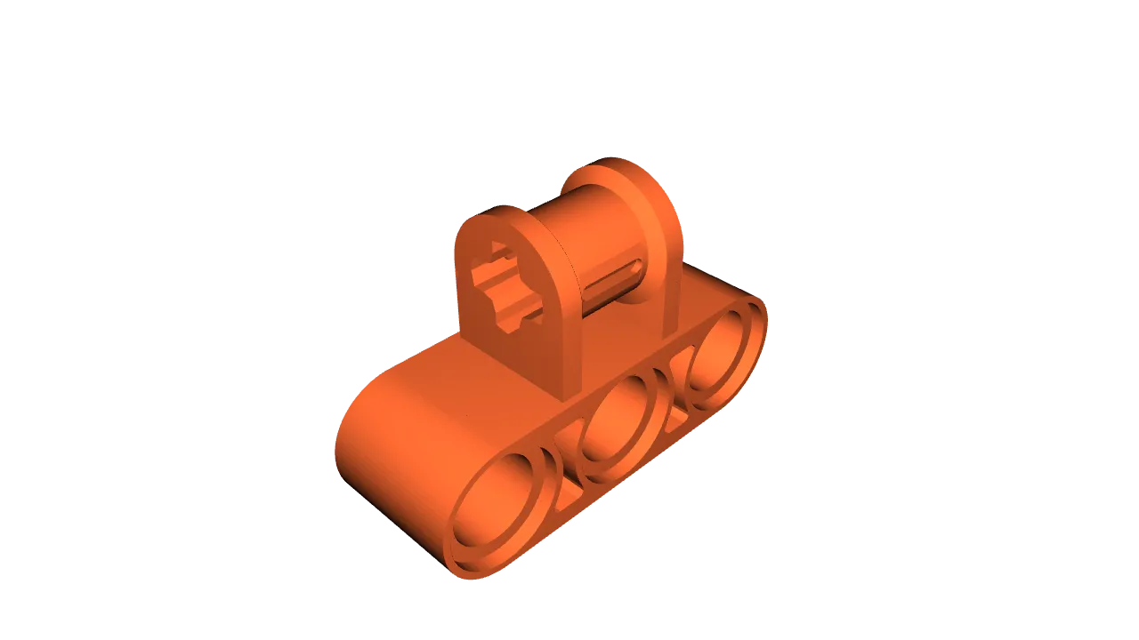 Lego Compatible (63869.dat) Technic Cross Block 3 x 2 (Axle/Triple