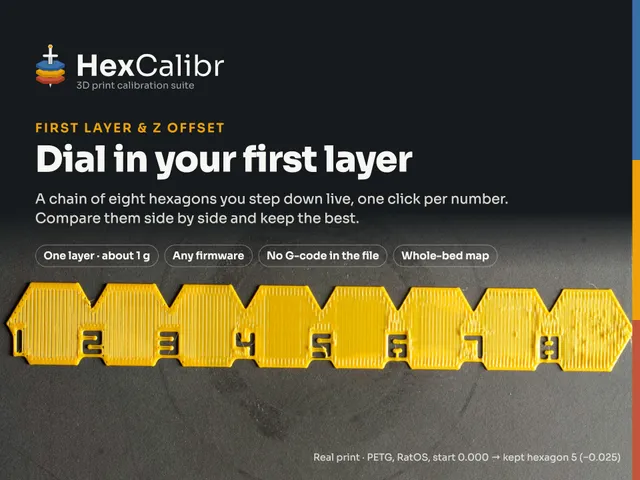 First Layer & Z Offset Test for PrusaSlicer – Live Hexagon Ladder | HexCalibr