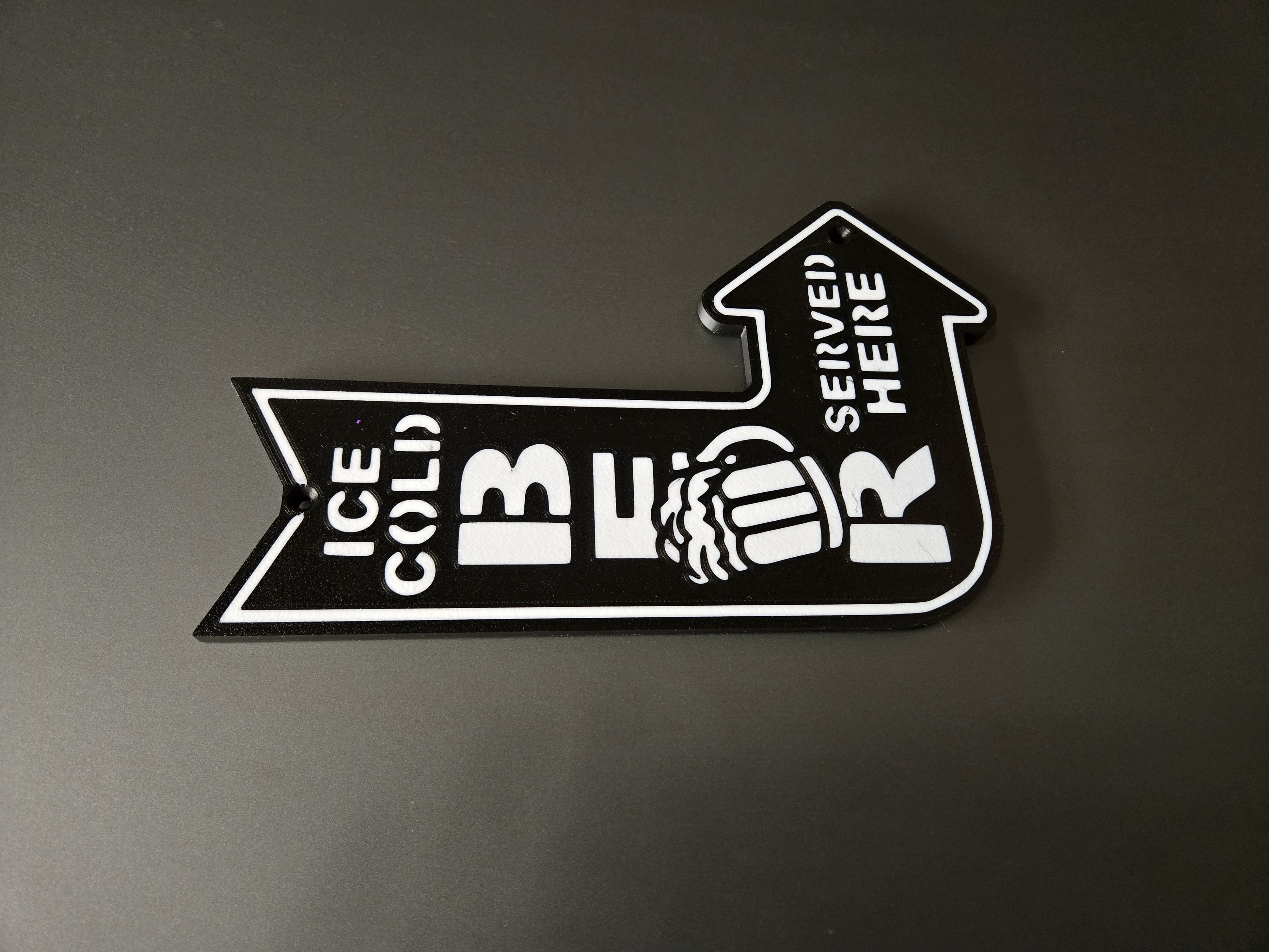 Ice Cold Beer Served Here Arrow Sign