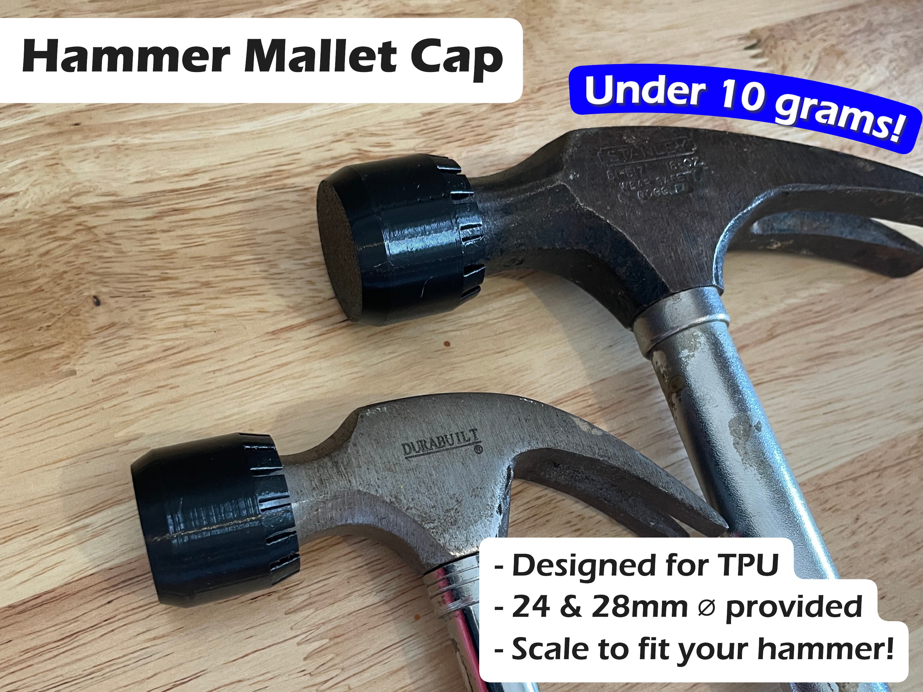 TPU Hammer Mallet Cap | Soft Cap for Hammer