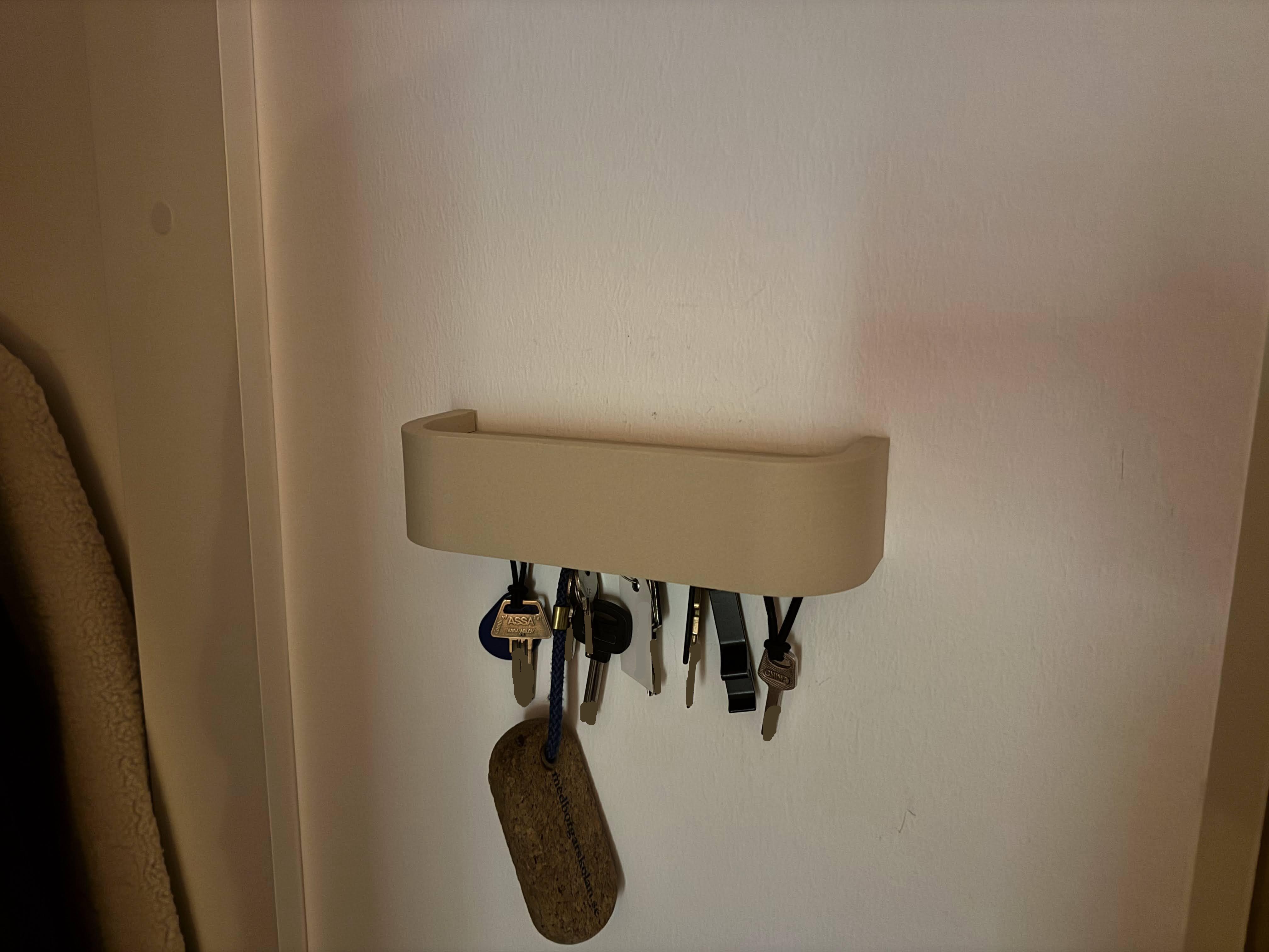 ScandiWood Modular Key Hanger – No-Drill Wall Mount (Wood PLA Edition)