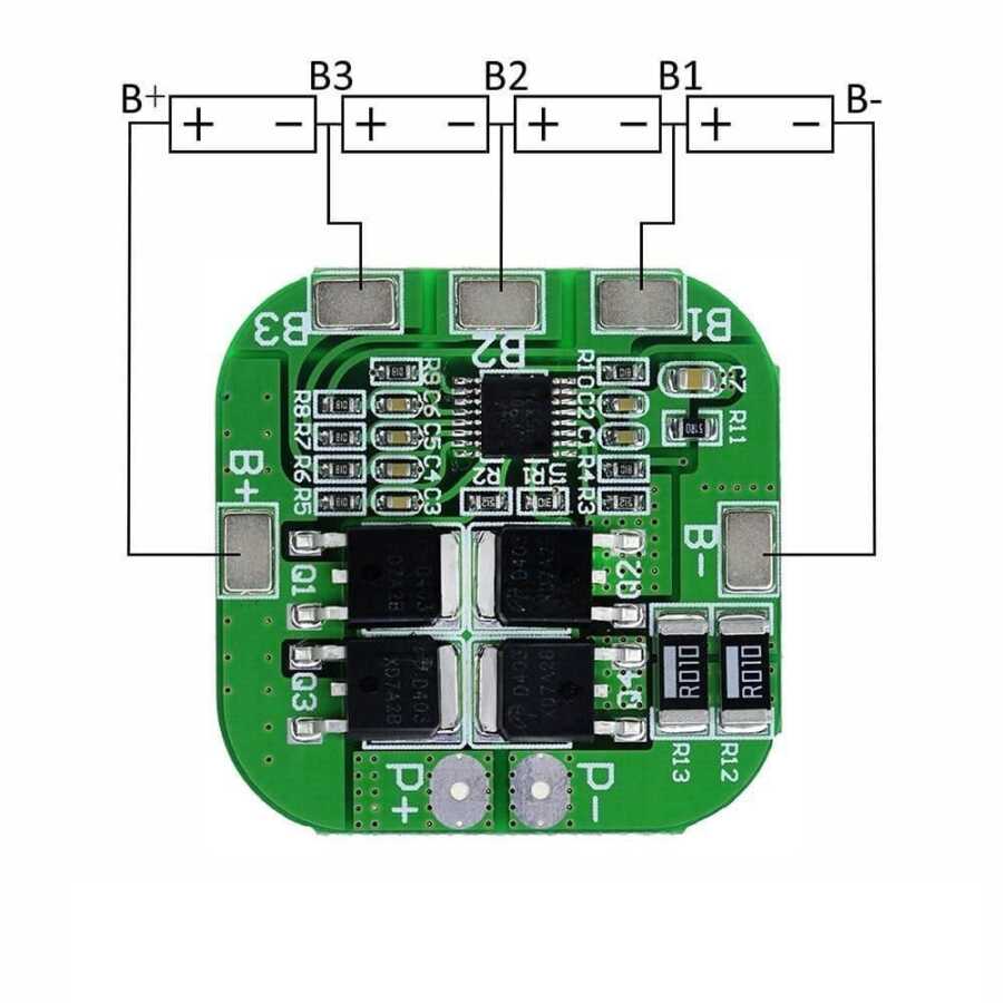 4s 18650 battery mount w. BMS